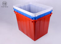 Kotak Bin Plastik Sarang Padat Besar, Wadah Penyimpanan Plastik Merah / Biru Daur Ulang