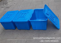 C614l Stackable Biru Kotak Penyimpanan Plastik Dengan Tutup / Penutup 670 * 490 * 390 Mm