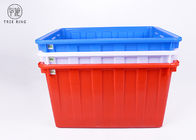 W140 Tekstil Kotak Plastik, Biru / Merah Susun Bak Plastik Besar