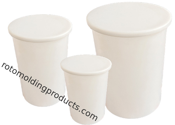 55 Gallon Chemtainer Polyethylene Crosslinked Open Top Cylindrical Tanks PE Untuk Penanganan Bahan