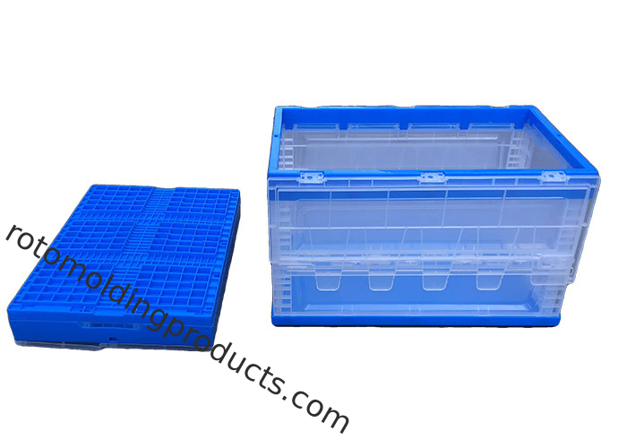 HDPE kotak bergerak lipat kotak lipat dengan tutup yang melekat untuk kain tekstil