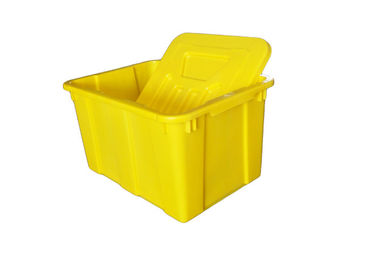 Kotak Bin Plastik Berwarna Kuning Dengan Tutup Untuk Daur Ulang Curbside Komersial